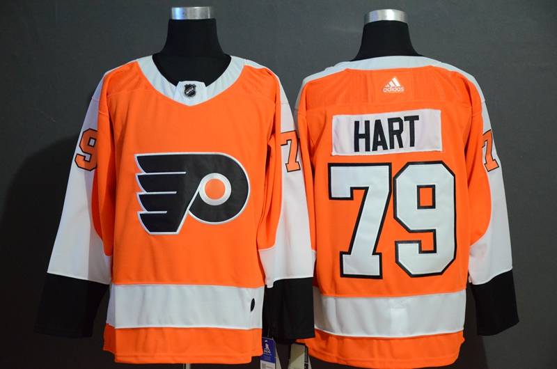 Men's Philadelphia Flyers #79 Carter Hart Orange Stitched NHL Jersey